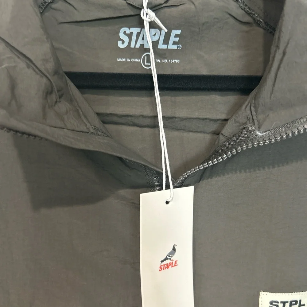 Staple Pigeon STPL Olive Half Zip Windbreaker Jacket Large NWT Streetwear